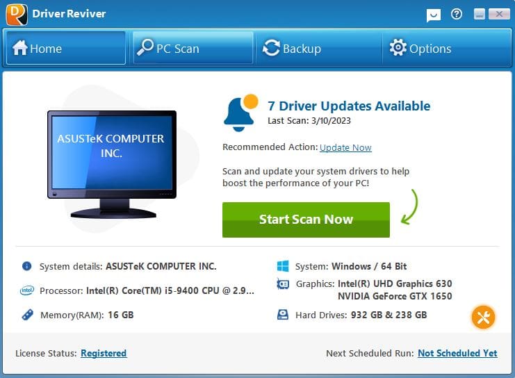 ReviverSoft Driver Reviver 5 Phần mềm cập nhật Driver