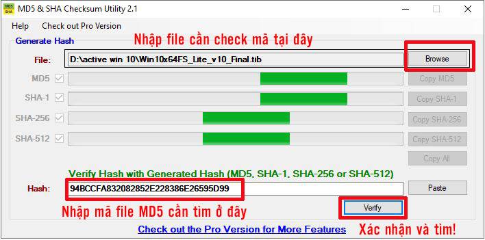 Kiểm tra mã MD5 và SHA-1 | MD5 And SHA Checksum Utility